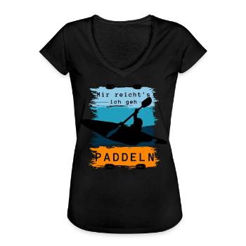 Mir reicht's ich geh paddeln - Kajak Design - Frauen Vintage T-Shirt - Schwarz - Vorne - Danielle (179cm)