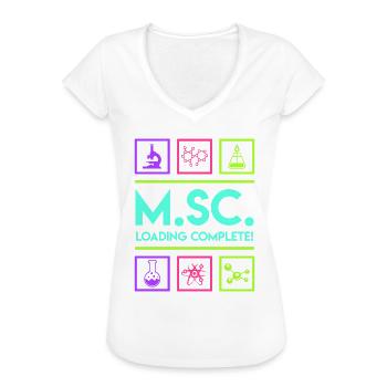 Master Abschluss endlich fertig Master of Science - Frauen Vintage T-Shirt - Schwarz - Vorne - Danielle (179cm)
