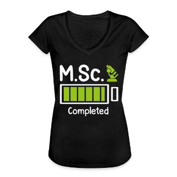 M.Sc completed Master Abschluss Master of Science - Frauen Vintage T-Shirt - Schwarz - Vorne - Danielle (179cm)