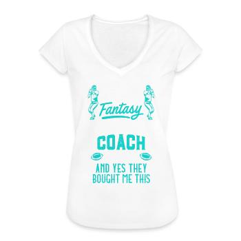 Best Fantasy Football Coach - Women's Vintage T-Shirt - black - Front - Danielle (179cm)