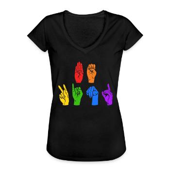 Autism Neurodiversity Kindness - Women's Vintage T-Shirt - black - Front - Danielle (179cm)