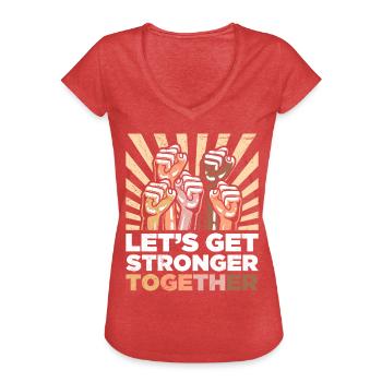 Inklusion Gemeinsam Stark Mitgefühl Vielfalt - Frauen Vintage T-Shirt - Rot meliert - Vorne - Danielle (179cm)