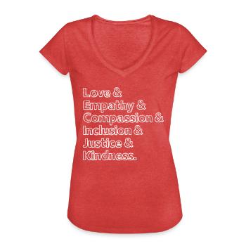 Inclusion Acceptance handicap Solidarity - Women's Vintage T-Shirt - heather red - Front - Danielle (179cm)