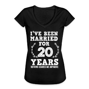 20 Jahre verheiratet 20. Hochzeitstag - Frauen Vintage T-Shirt - Schwarz - Vorne