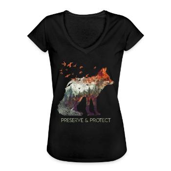 Umweltschutz Artenschutz Rettet die Erde - Frauen Vintage T-Shirt - Schwarz - Vorne - Danielle (179cm)