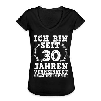 30 Jahre verheiratet 30. Hochzeitstag - Frauen Vintage T-Shirt - Schwarz - Vorne