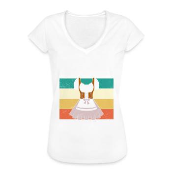 Deutschland Mein Herz schlägt in Dirndl Frauen - Frauen Vintage T-Shirt - Schwarz - Vorne - Danielle (179cm)