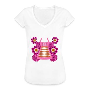 Mein Dirndl is in da Wäsch Bayern Shirt - Frauen Vintage T-Shirt - Schwarz - Vorne - Danielle (179cm)