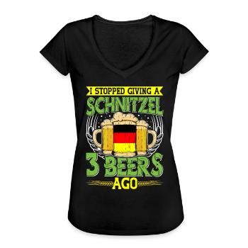 Deutschland Bierfan Stopped Giving a Schnitzel - Frauen Vintage T-Shirt - Schwarz - Vorne
