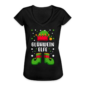 Glühwein Elfe Weihnachtsmarkt Glühweinstand - Frauen Vintage T-Shirt - Schwarz - Vorne - Danielle (179cm)