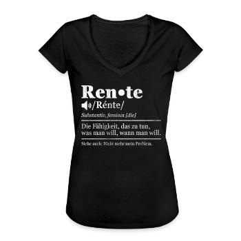 Rente Rentner Rentenalter Renteneintritt Renten - Frauen Vintage T-Shirt - Schwarz - Vorne - Danielle (179cm)
