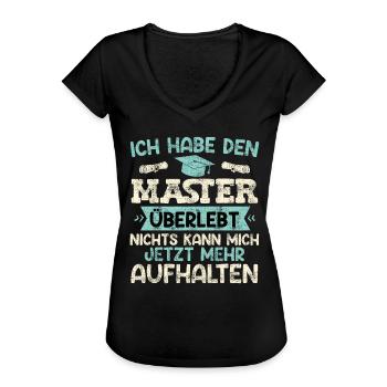 Master Party Habe den Master Überlebt Masterarbeit - Frauen Vintage T-Shirt - Schwarz - Vorne
