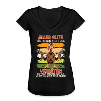 Letzter Arbeitstag Viel Glück Verräter Kollegen - Frauen Vintage T-Shirt - Schwarz - Vorne - Danielle (179cm)