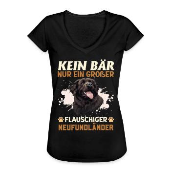 Neufundländer Hund KEIN BÄR NUR EIN GROßER - Frauen Vintage T-Shirt - Schwarz - Vorne - Danielle (179cm)