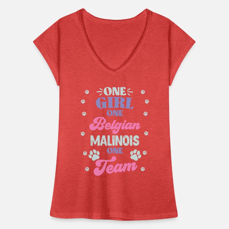 Malinois EIN MÄDCHEN EIN BELGISCHER SCHÄFERHUND Frauen Vintage T-Shirt