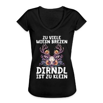 Mein Dirndl passt nicht mehr Ersatzdirndl - Frauen Vintage T-Shirt - Schwarz - Vorne - Danielle (179cm)