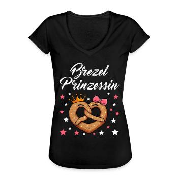 Brezel Prinzessin - Frauen Vintage T-Shirt - Schwarz - Vorne