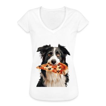 Border Collie - T-shirt vintage Femme - noir - Devant - Danielle (179cm)