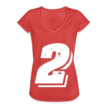 2 Number symbol - Women's Vintage T-Shirt - heather red - Front - Danielle (179cm)