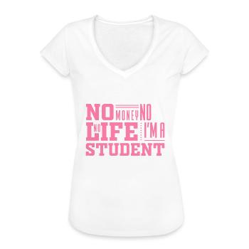 Student - Women's Vintage T-Shirt - black - Front - Danielle (179cm)