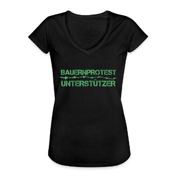 Bauer Landwirt Bauernprotest Protest Demonstration - Frauen Vintage T-Shirt - Schwarz - Vorne - Danielle (179cm)