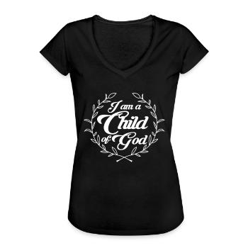 I Am a Child of God Christian Jesus Religion - Frauen Vintage T-Shirt - Schwarz - Vorne - Danielle (179cm)