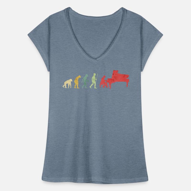 Pianist Playing Piano Evolution Women's Vintage T-Shirt