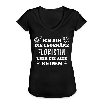 Floristin Witz Spruch Floristik Floristin Geschenk - Frauen Vintage T-Shirt - Schwarz - Vorne - Danielle (179cm)