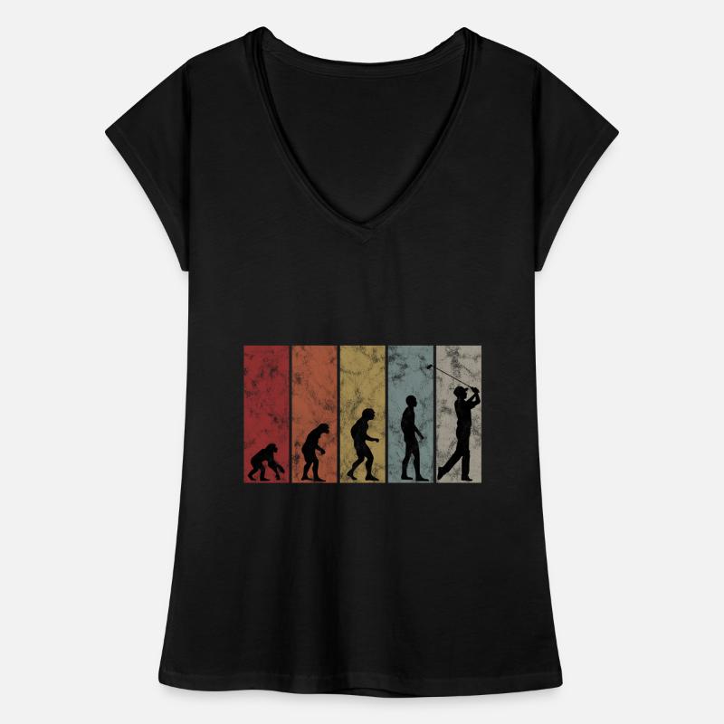 Golf Golfer Golfspieler Retro Evolution Golfen Frauen Vintage T-Shirt