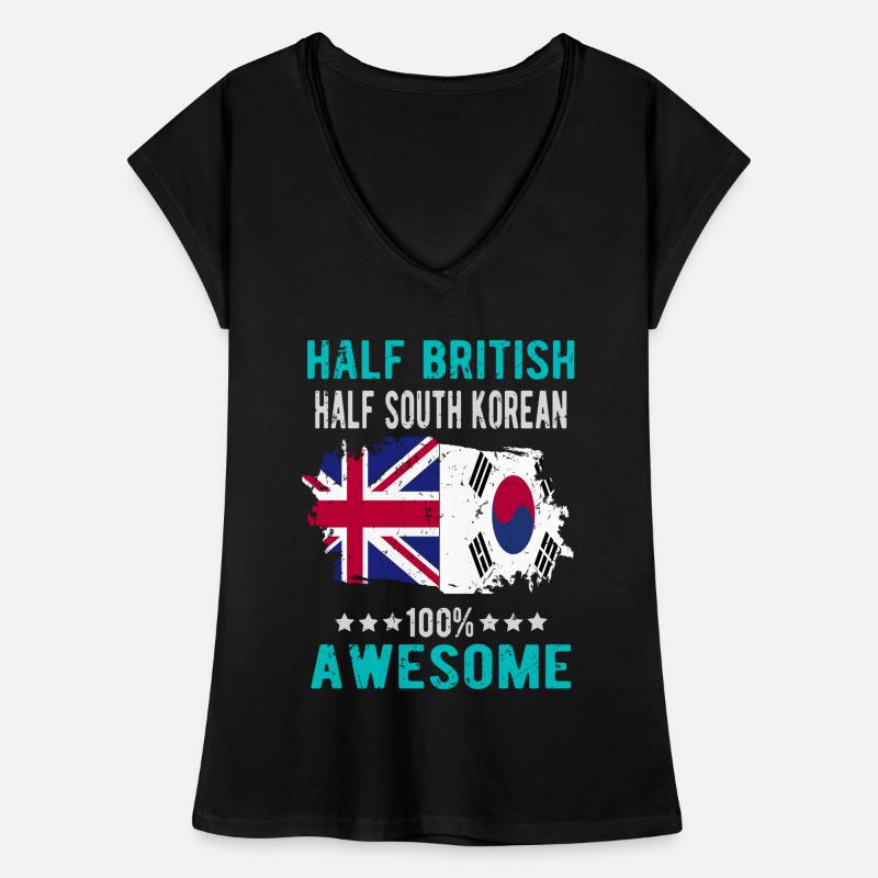 Moitié Britannique moitié Sud-Coréens T-shirt vintage Femme
