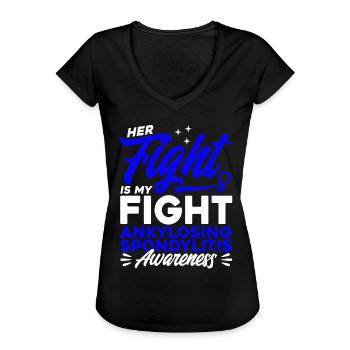 Spondylarthrite ankylosante Survie Spondylarthrite - T-shirt vintage Femme - noir - Devant - Danielle (179cm)