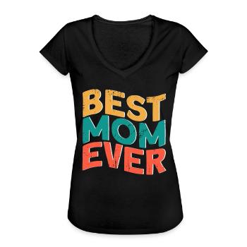 Cadeau de fête des mères familial jumelé aux mères - T-shirt vintage Femme - noir - Devant - Danielle (179cm)