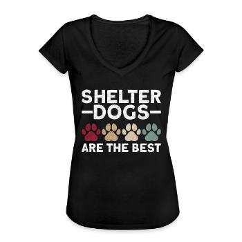 Hund Tierschutz Tierrettung Aktivist Tierheim - Frauen Vintage T-Shirt - Schwarz - Vorne - Danielle (179cm)