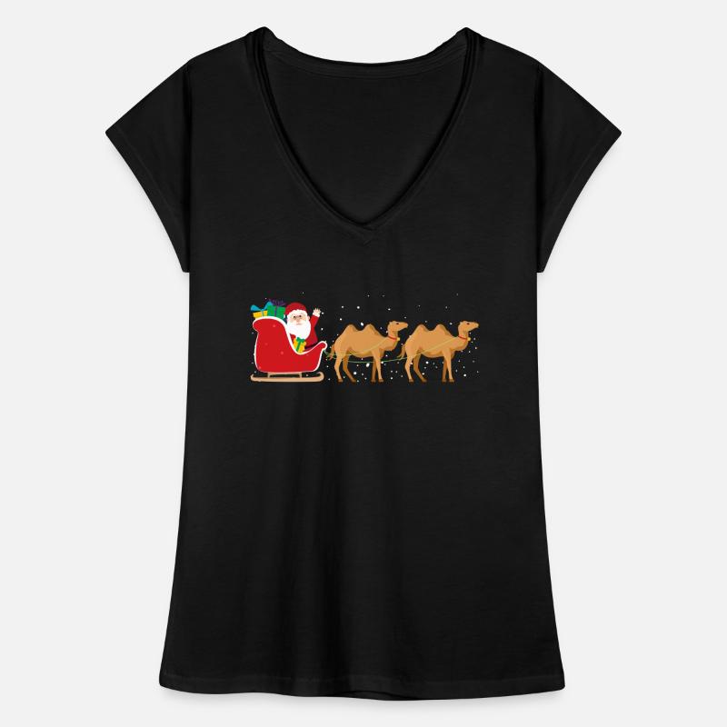 Kamel-Weihnachtsmann-Schlitten - Lustige Frauen Vintage T-Shirt