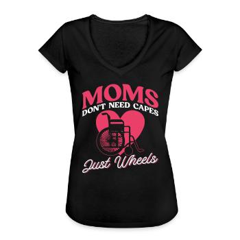 Rollstuhlfahrer Rollstuhl Behinderung Lustig - Frauen Vintage T-Shirt - Schwarz - Vorne - Danielle (179cm)