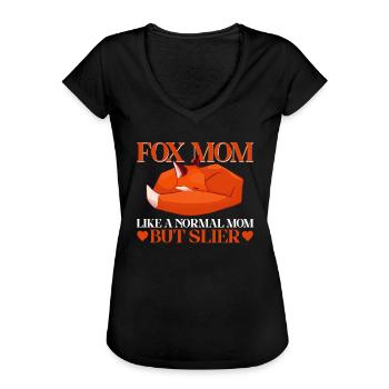 Cadeaux amusants pour les amoureux du renard - T-shirt vintage Femme - noir - Devant - Danielle (179cm)