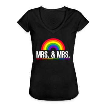 Gay Pride Hochzeit Lesben-Gay-Ehe - Frauen Vintage T-Shirt - Schwarz - Vorne - Danielle (179cm)