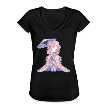 Licorne Kawaii Japonais - T-shirt vintage Femme - noir - Devant - Danielle (179cm)