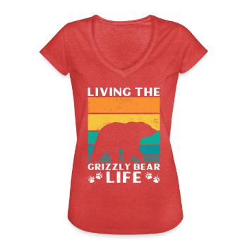 Grizzly Bear Brown Bear - Women's Vintage T-Shirt - heather red - Front - Danielle (179cm)