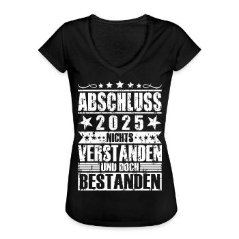 Abschluss 2025 - Frauen Vintage T-Shirt - Schwarz - Vorne - Danielle (179cm)