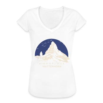 Matterhorn Souvenir Wandern Zermatt Andenken - Frauen Vintage T-Shirt - Schwarz - Vorne - Danielle (179cm)
