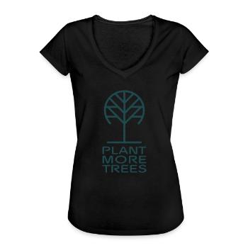 Plantez plus d’arbres Militant de la conservation - T-shirt vintage Femme - noir - Devant - Danielle (179cm)