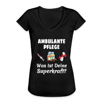 Ambulante Pflege T-Shirt Für Frauen Krankenpflege - Frauen Vintage T-Shirt - Schwarz - Vorne