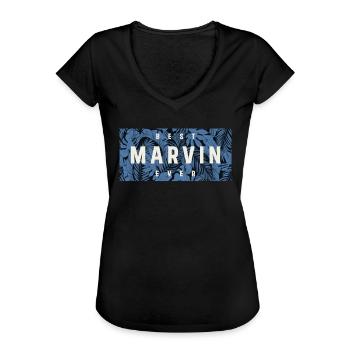Best Marvin Ever Funny Name Marvin - Women's Vintage T-Shirt - black - Front - Danielle (179cm)