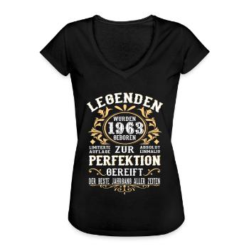 1963 Die Geburt einer Legende Geburtstag Geschenk - Frauen Vintage T-Shirt - Schwarz - Vorne - Danielle (179cm)