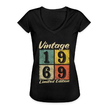 Legendär seit 1969 - Geburtsjahr 1969 vintage - Frauen Vintage T-Shirt - Schwarz - Vorne - Danielle (179cm)