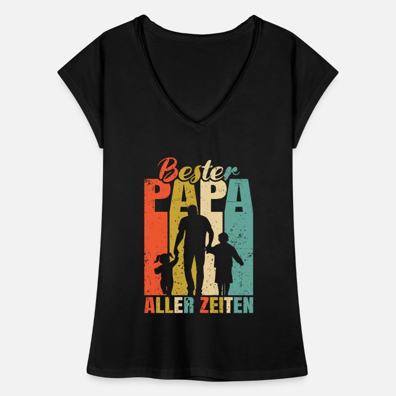 Bester Papa aller Zeiten 2 Kinder Ehemann Papa Frauen Vintage T-Shirt