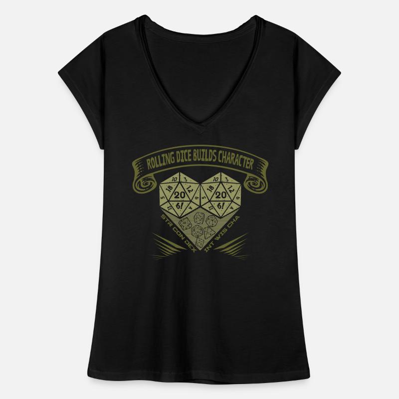 Rolling Dice Builds Character - D20 Tabletop RPG Frauen Vintage T-Shirt