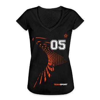 05 JERSEY Number Five Numbers Number 5 Motifs - Women's Vintage T-Shirt - black - Front - Danielle (179cm)