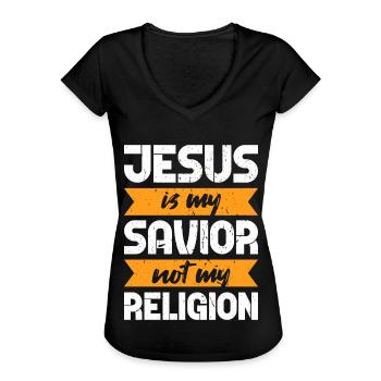 Jesus Christus - Frauen Vintage T-Shirt - Schwarz - Vorne